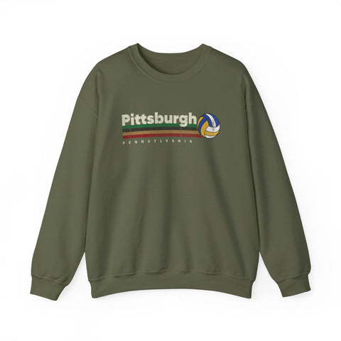 Pittsburgh Vintage Volleyball - Heavy Blend™ Crewneck Sweatshirt Sweatshirt - YinzerShop