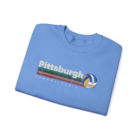 Pittsburgh Vintage Volleyball - Heavy Blend™ Crewneck Sweatshirt Sweatshirt - YinzerShop