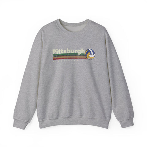 Pittsburgh Vintage Volleyball - Heavy Blend™ Crewneck Sweatshirt Sweatshirt - YinzerShop