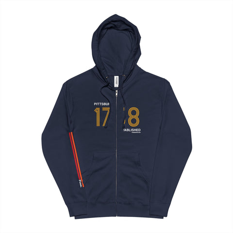 Pittsburgh Vintage Zip Up Hoodie – 1758 Established Design Hoodie - YinzerShop