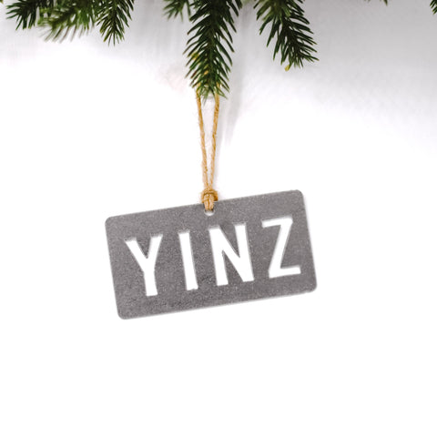Pittsburgh YINZ Ornament - Unique Steel Holiday Decor | Eco Friendly Gift Holiday Ornaments - YinzerShop