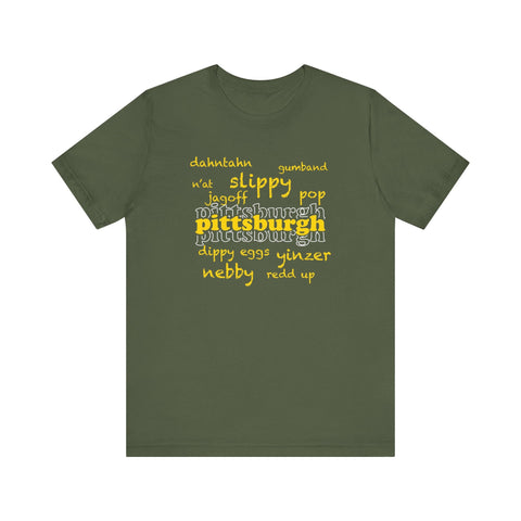 Pittsburgh YInzer Slang Pittsburghese Short Sleeve T-Shirt T-Shirt - YinzerShop