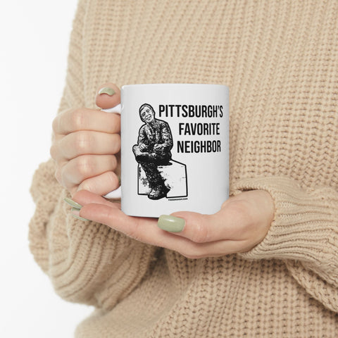 Pittsburgh's Favorite Neighbor - Pittsburgh Coffee Ceramic Mug 11oz Mug - YinzerShop