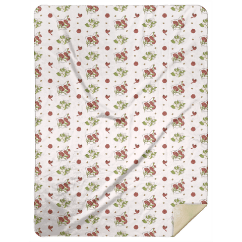 Plush Throw Blanket Ohio Floral Design | Cozy 60x80 Inch Luxury Sherpa Fleece Throw Blanket - YinzerShop
