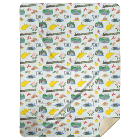 Plush Throw Blanket West Virginia 60x80 - Cozy Fleece Sherpa Lined Luxury Throw Throw Blanket - YinzerShop