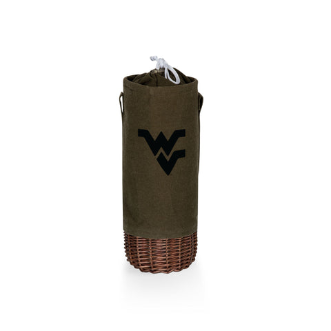 West Virginia Mountaineers - Malbec Insulated Canvas and Willow Wine Bottle Basket  Picnic Time Family of Brands   