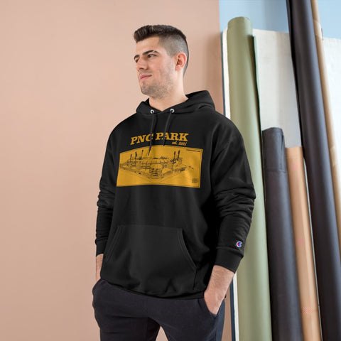 PNC Park - 2001 - Retro Schematic - Champion Hoodie Hoodie - YinzerShop