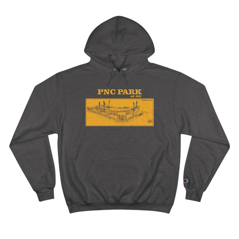 PNC Park - 2001 - Retro Schematic - Champion Hoodie Hoodie - YinzerShop