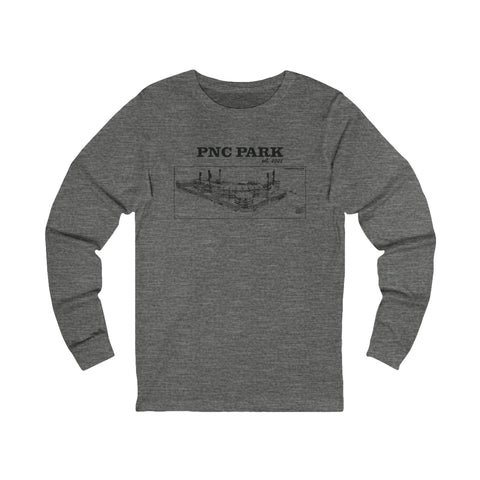 PNC Park - 2001 - Retro Schematic - Long Sleeve Tee Long Sleeve Shirt - YinzerShop