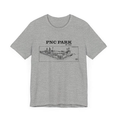 PNC Park - 2001 - Retro Schematic - Short Sleeve Tee T-Shirt - YinzerShop