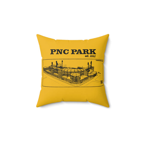 PNC Park Retro Schematic Pillow – Indoor Decorative Polyester Square Cushion Home Decor - YinzerShop