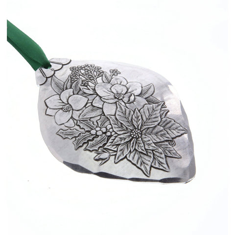 Poinsettia Bulb Ornament – Rustic Holiday Decor | Hand Hammered Metal Bulb - YinzerShop