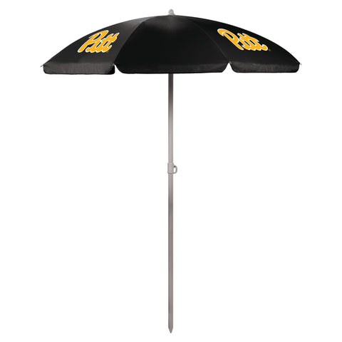 Portable Beach Umbrella - Pittsburgh Panthers UPF 50+ Sunshade With Adjustable Tilt Licensed - YinzerShop