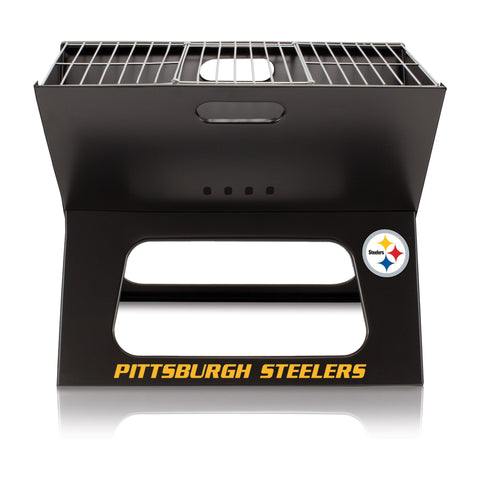 Portable Charcoal Grill - Pittsburgh Steelers X-Grill | Compact Tailgate BBQ Accessory Licensed - YinzerShop