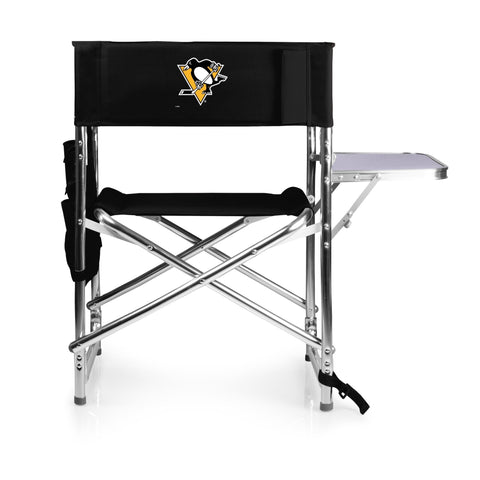 Portable Folding Chair - Pittsburgh Penguins Sports Tailgater Chair With Side Table Licensed - YinzerShop