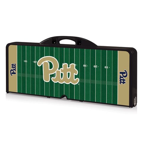 Portable Folding Picnic Table - Pittsburgh Panthers Football Field Design with Basket Weave Seats Licensed - YinzerShop