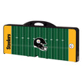 Portable Folding Picnic Table | Pittsburgh Steelers Football Field Camping Table with Basket Weave Seats Licensed - YinzerShop