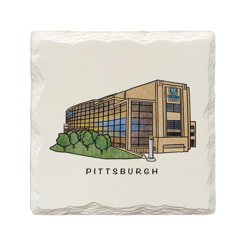 PPG Paints Arena Pittsburgh Ceramic Drink Coaster by The Doodle Line Coaster - YinzerShop