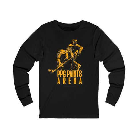 PPG Paints Arena Statue - Long Sleeve Tee Long Sleeve Shirt - YinzerShop