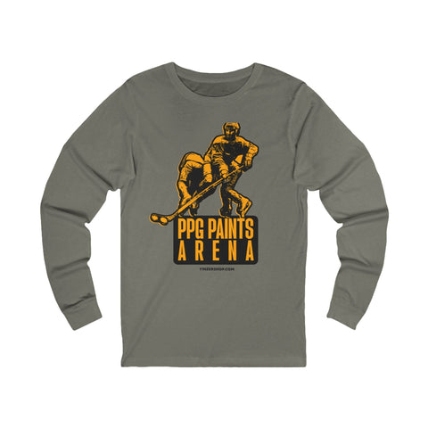 PPG Paints Arena Statue - Long Sleeve Tee Long Sleeve Shirt - YinzerShop