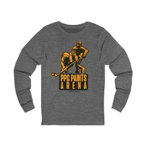 PPG Paints Arena Statue - Long Sleeve Tee Long Sleeve Shirt - YinzerShop