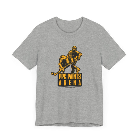PPG Paints Arena Statue - Short Sleeve Tee T-Shirt - YinzerShop