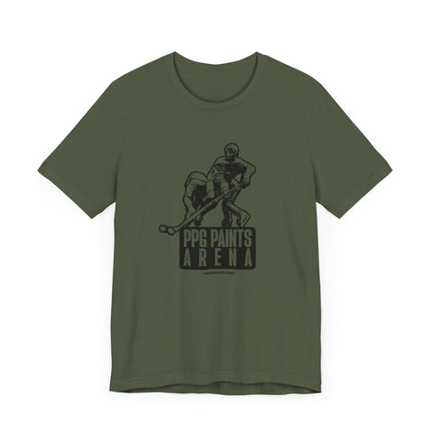 PPG Paints Arena Statue - Short Sleeve Tee T-Shirt - YinzerShop