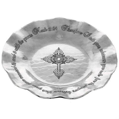 Prayer Bowl Aluminum – Artisan Crafted Faith Gift Bowl with Engraved Cross & Scripture - YinzerShop