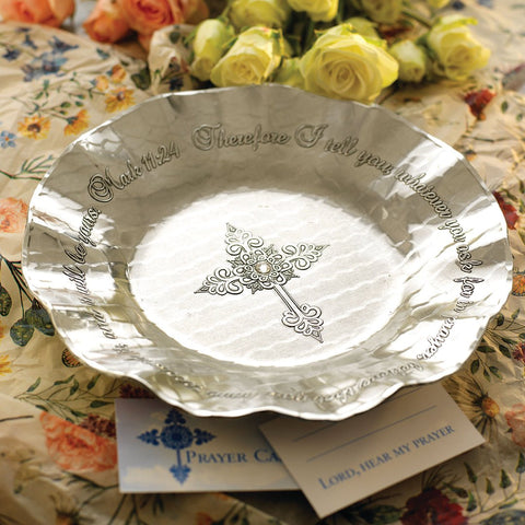 Prayer Bowl Aluminum – Artisan Crafted Faith Gift Bowl with Engraved Cross & Scripture - YinzerShop