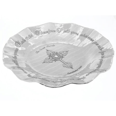 Prayer Bowl Aluminum – Artisan Crafted Faith Gift Bowl with Engraved Cross & Scripture - YinzerShop