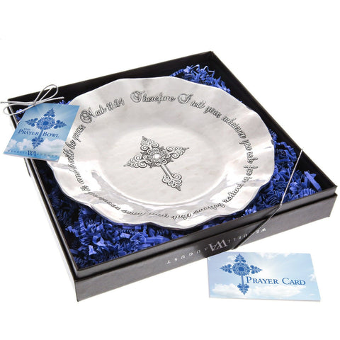 Prayer Bowl Aluminum – Artisan Crafted Faith Gift Bowl with Engraved Cross & Scripture - YinzerShop