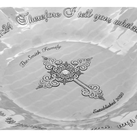 Prayer Bowl Aluminum – Artisan Crafted Faith Gift Bowl with Engraved Cross & Scripture - YinzerShop