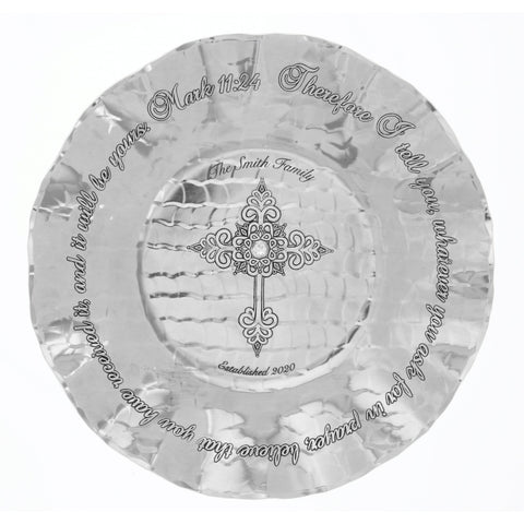 Prayer Bowl Aluminum – Artisan Crafted Faith Gift Bowl with Engraved Cross & Scripture - YinzerShop