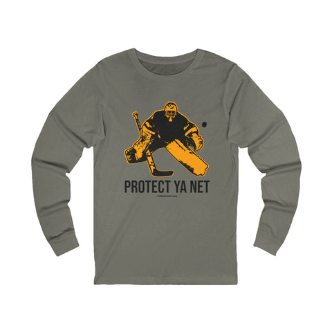 Protect Ya Net - Hockey - Long Sleeve Tee Long Sleeve Shirt - YinzerShop