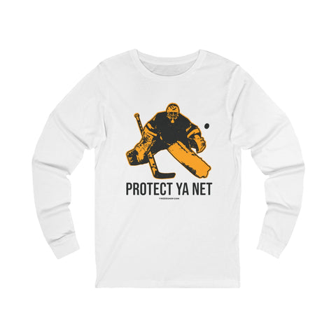 Protect Ya Net - Hockey - Long Sleeve Tee Long Sleeve Shirt - YinzerShop