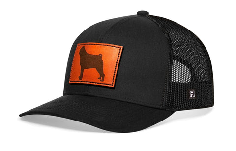 Pug Trucker Hat Leather | Black Dog Snapback Trucker - YinzerShop