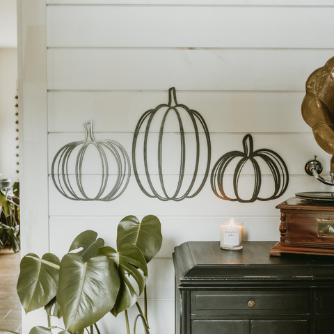 Pumpkin Wall Decor, Set of 3 Assorted Pumpkins