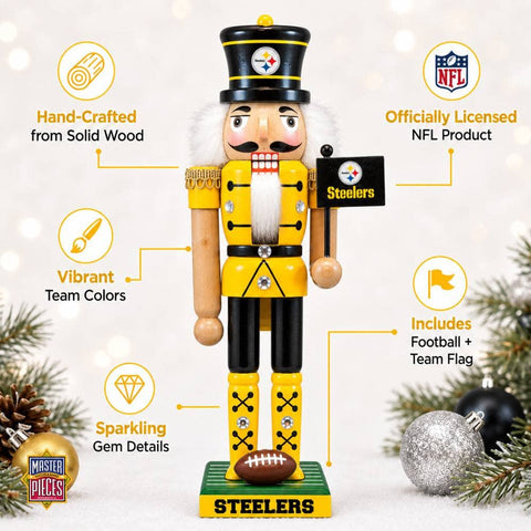 Pittsburgh Steelers Nutcracker - Hand-Painted Collectible Wooden Sports Decor
