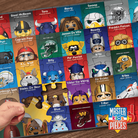 NFL Mascots Puzzle - 100 Piece Jigsaw With Colorful Team Mascot Art For Kids