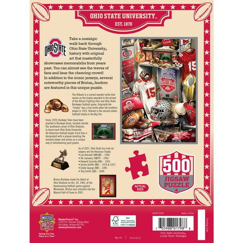 Ohio State Jigsaw Puzzle - Buckeyes Locker Room 500 Piece Puzzle Gift