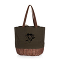 Pittsburgh Penguins - Coronado Canvas and Willow Basket Tote Picnic Basket Picnic Time Family of Brands Khaki Green  