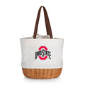 Ohio State Buckeyes - Coronado Canvas and Willow Basket Tote Tote Picnic Time Family of Brands Beige  