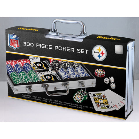 Pittsburgh Steelers Poker Set - 300 Piece Casino Chips, Team Logo Dice & Aluminum Case