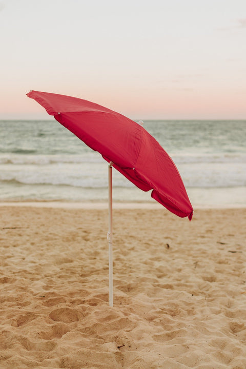 Ohio State Buckeyes - 5.5 Ft. Portable Beach Umbrella Beach Umbrella Picnic Time Family of Brands   