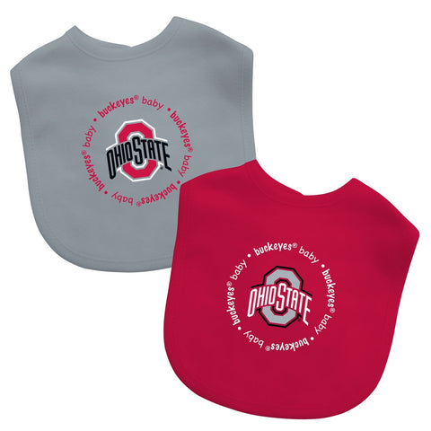 Baby Bibs 2-Pack | Ohio State Buckeyes Soft Cotton Infant Feeding Bibs