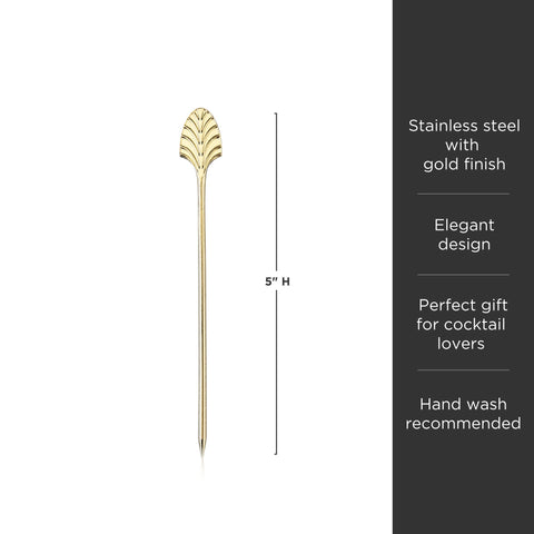 Art Deco Cocktail Picks in Gold Set of 4