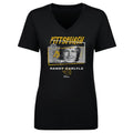 Randy Carlyle T-Shirt - Pittsburgh Tones Cotton Short Sleeve V-Neck Tee Women's V-Neck T-Shirt - YinzerShop