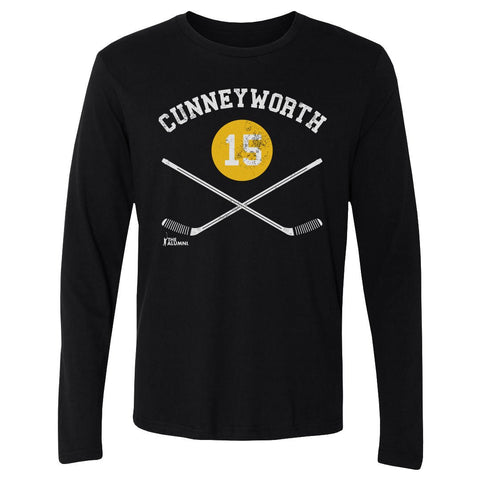 Randy Cunneyworth T-Shirt - Pittsburgh Hockey Shirt With 15 Sticks Design | Crewneck Long Sleeve Men's Long Sleeve T-Shirt - YinzerShop