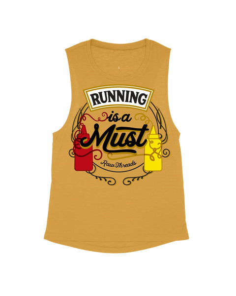 Running is a MUST Tops - Multi-Product Raw Threads Athletics Golden Flowy Tank XS