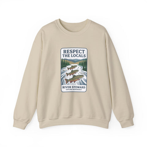 Respect the Locals River Steward Sweatshirt | Vintage National Park Wildlife Sweatshirt - YinzerShop